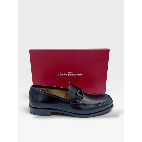 Ferragamo Rolo Gancini Black Calf Leather Loafers Men’s 11.5/ US 12.5 main image 8